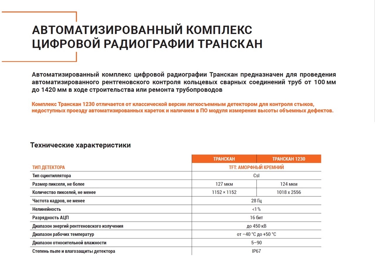 ТРАНССКАН комплекс цифровой радиографии