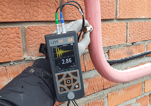 UDT-RF PRO: измерение толщины стенки газовой трубы