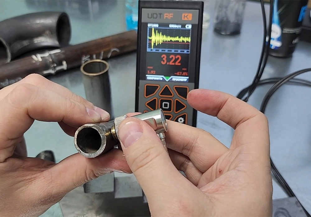 UDT-RF PRO ультразвуковой толщиномер: примеры применения стандартных пэп на образцах из стали